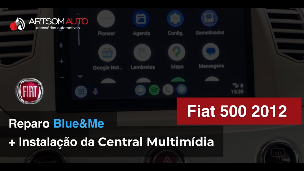 Fiat 500 2012 - Reparo Blue and Me e instalação de central multimídia Pioneer - ArtsomAuto