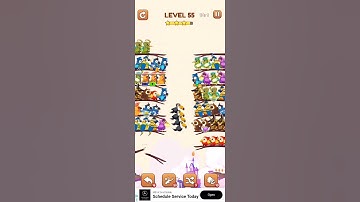 BIRD SORT 2 COLOR PUZZLE GAME🐦 LEVEL 55