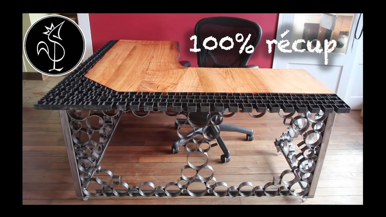Fabriquer un bureau en bois et métal recyclés