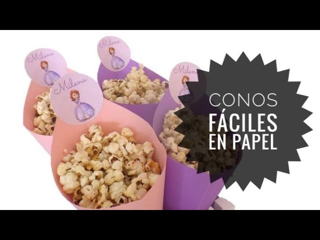 COMO HACER ✂️ CONOS PARA MESAS DE DULCES de BABY SHOWER, CUMPLEAÑOS O  RECUERDOS. 