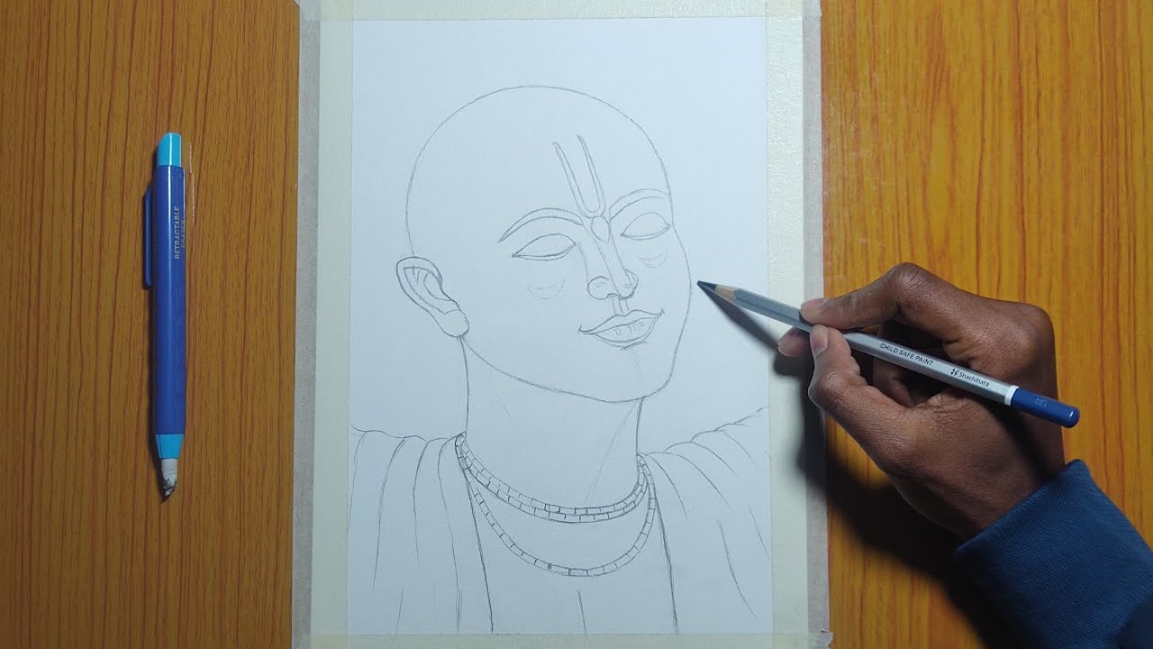 | Sri Chaitanya Mahaprabhu Drawing || Goura Purnima Special Art |