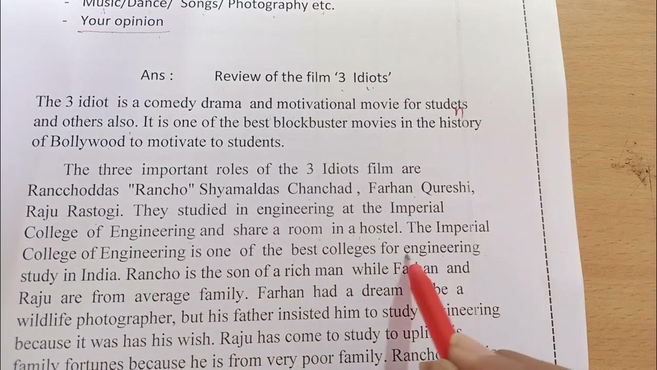 movie review of 3 idiots class 12