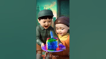 Squid Game AI Edible Slime Cake on Her Head ?! #squidgame #squidgame2 #ai #asmr