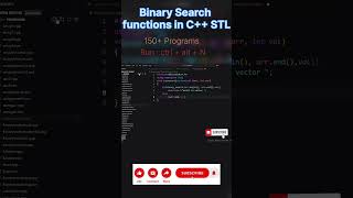 Program of Binary Search Functions STL in C++ | #youtubeshorts #ytshorts #shorts #trending #coding#c