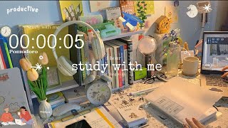 1HOUR STUDY WITH ME Pomodoro [Music ver.] Piano Music  | At Nightfall