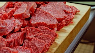 A5松阪牛サガリを焼肉用に切ってみた