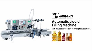 ZONESUN Automatic Liquid Filling Machine 2 Heads Peristaltic Pump Bottle Filler