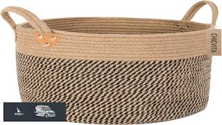 CHICVITA Wicker Laundry Basket With Handles Storage Baskets for Decor Rope Basket