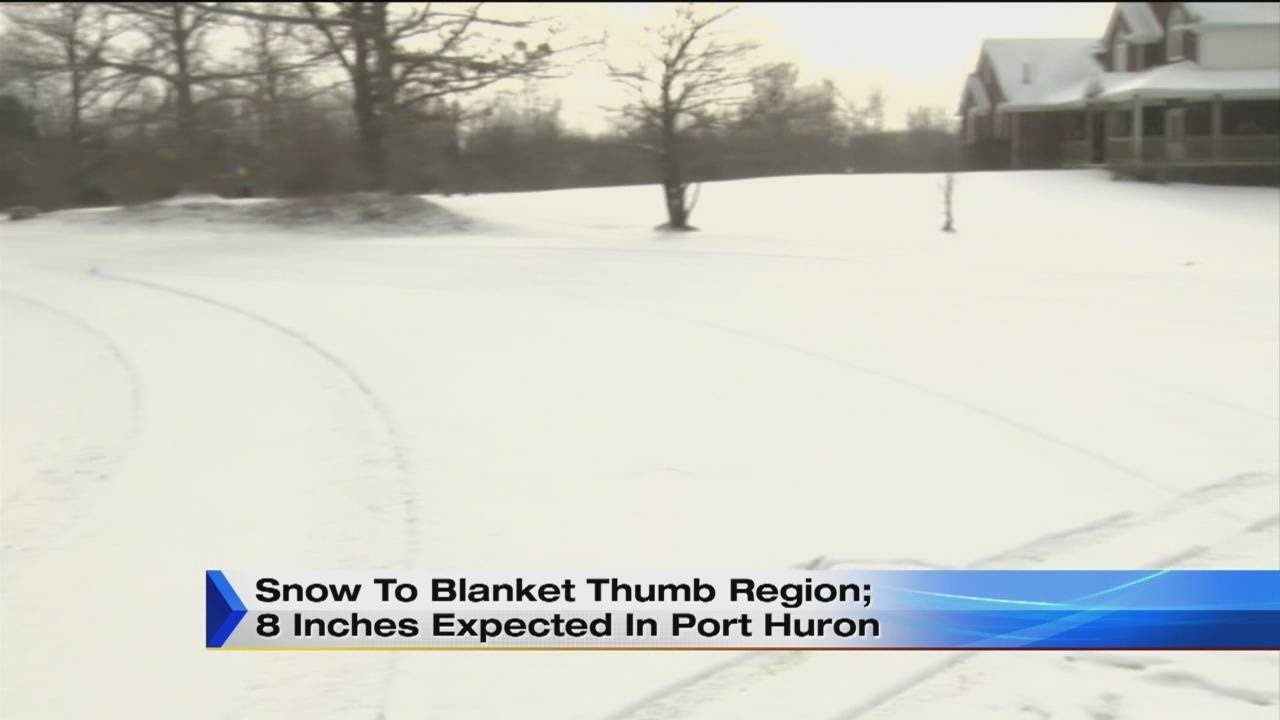 Snow blankets Michigan's Thumb region