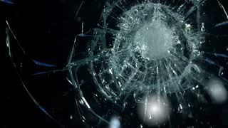 Stone in glass. The stone breaks glass. Computer monitor screen broken screen, stone hits a monitor screenshot 2