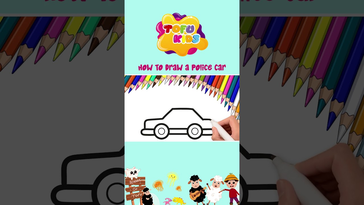 How To Draw a Police Car 🚓 | Easy to Draw Pictures for Kids