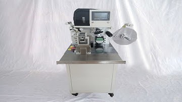 Semi auto cable sticker print apply labeling machine with industrial personal computer Printer label