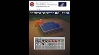 simplest Starter Iron Farm #minecraft #bestminecraftclips #mcyt #minecraftbuilding #minecraftfarm