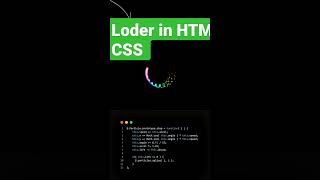 loader in HTML CSS #shorts #shortvideo #html #css #loader