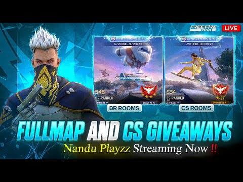 FULLMAP AND CS GIVEAWAYS Nandu Playzz Streaming Now !!#freefirelivetelugu#freefirelive#freefire #dfg