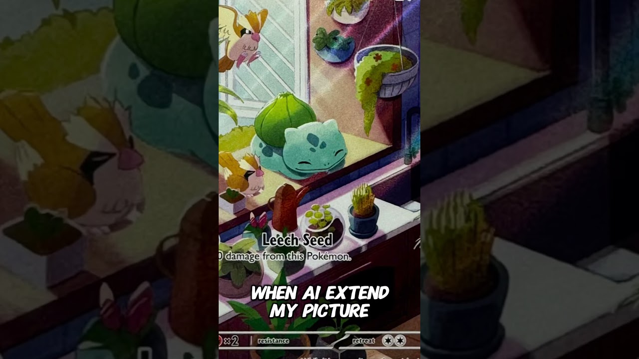 AI extended my Bulbasaur POKEMON card 😃 