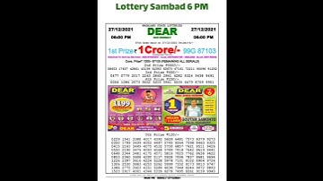 TODAY EVENING NAGALAND LOTTERY VIDEOS LIVE 06:00 pm Dhankesari lottery sambad Date 27/12/2021