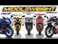 2024 middleweight sportbikes spec showdown r7 vs gsx8r vs cbr650r vs daytona 660 vs rs660