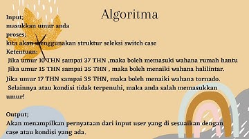 struktur seleksi switch case dalam bentuk algoritma,pseucode dan  flowchart (pertemuan ke 7)