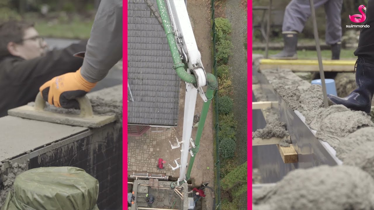 Swimmondo Betonage mit Kran