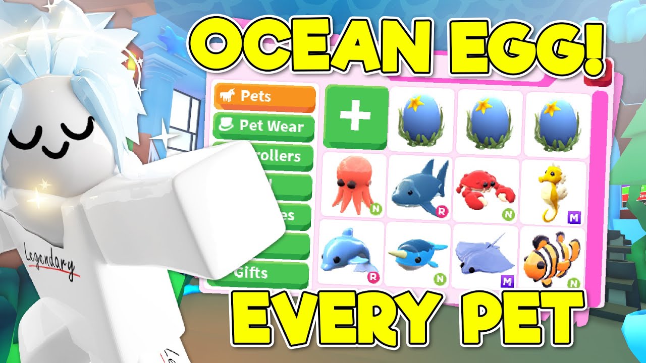 Opening All Of The Ocean Egg Pets And Getting Neons In Roblox Adopt Me