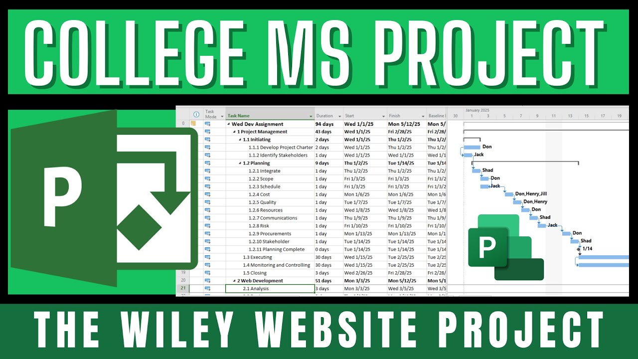 Microsoft Project for College Students (Wiley Website Project ...