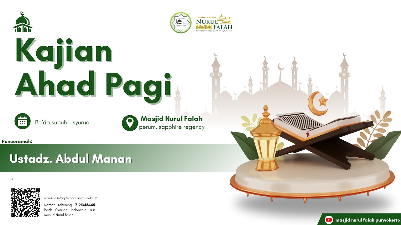 Masjid Nurul Falah Purwokerto sedang live sekarang!