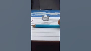 how to draw 3D floating cube 😱🧐😍 | 3D drawing tutorial #shorts #ytshorts