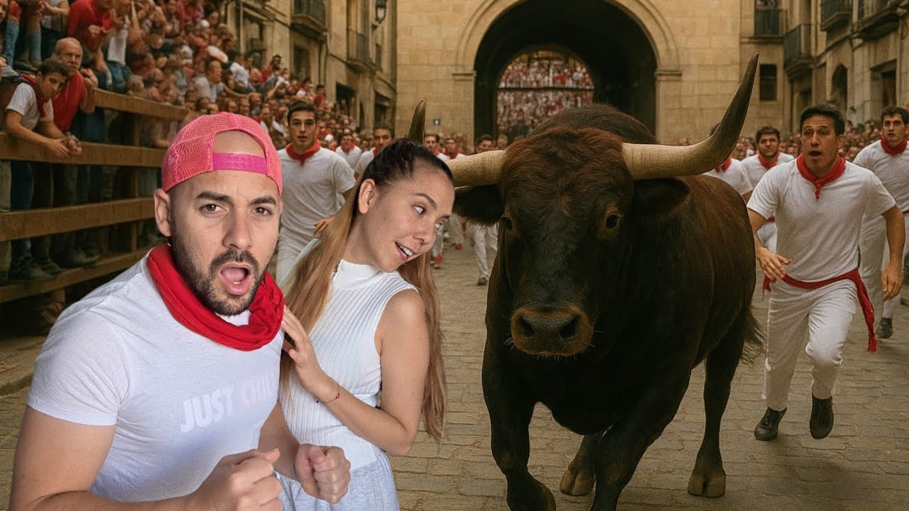 Cubanos 🇨🇺 por PRIMERA VEZ  en un ENCIERRO de TOROS 🐂 en España🇪🇦