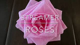HOW TO MAKE PAPER ROSES CRAFTED FROM CREPE STREAMERS  | CREPE ROSES | FLOWER PAPER CRAFT