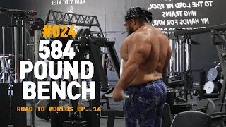 584 POUND BENCH | Road to Worlds Ep. 14 | #024