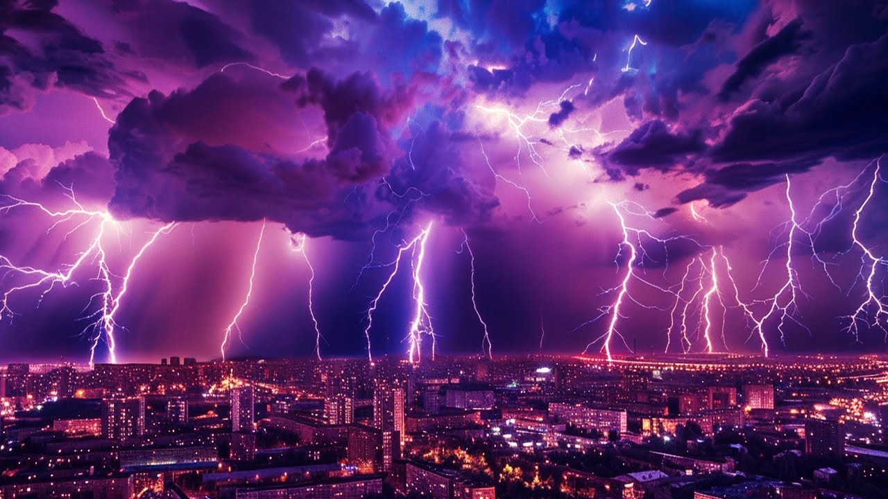 Tronar Powerful Thunderstorm with Rain Sounds, Heavy Thunder & Lightning ...