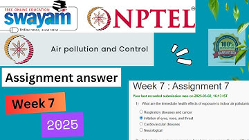 NPTEL Week 7: Air Pollution and Control 2025 Assignment|January Solutions | Telugu |#exam #nptel