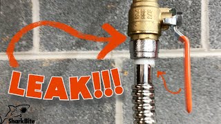 How to replace leaking SHARKBITE water heater connector with ball valve DIY