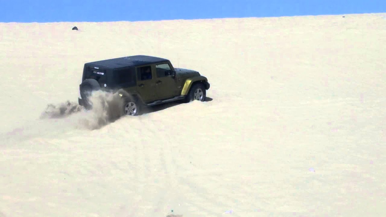 Jeep Wrangler playing in sand dunes YouTube