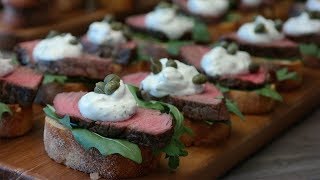 Smith's filet mignon appetizer with creamy horseradish sauce