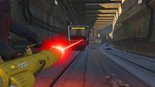 NEW! Laser Mini Gun vs TRAM in GTA 5 - hindi/urdu