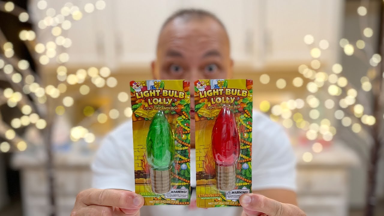 👂ASMR ALBERTS CANDY CHRISTMAS TREE LIGHT BULB LOLLIPOPS CANDY (2 FLAVORS) EATING SOUNDS👂FULL VIDEO👂