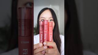 01 ANALOG ROSE VS 02 VINTAGE RED VS 06 SOFT WALNUT #etude #fixingtint #kbeauty #liptint #makeup screenshot 1