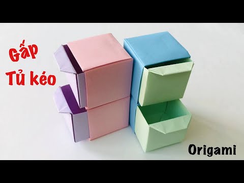Video Cách gấp tủ kéo mini bằng giấy Origami - youtube
