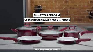 Ecolution Bliss Ceramic Easy Clean Pots And Pans With Nonstick Interior