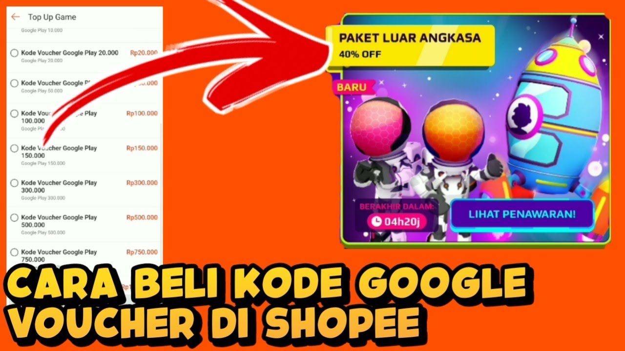 CARA BELI KODE VOUCHER GOOGLE PLAY & BELI RUMAH ROKET PK XD YouTube