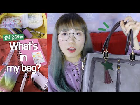 what&amp;#39;s in my bag👜│가방, 소지품 보여드려요✨│파우치,VLOG카메라,카드지갑,고양이간식!?│성아☆