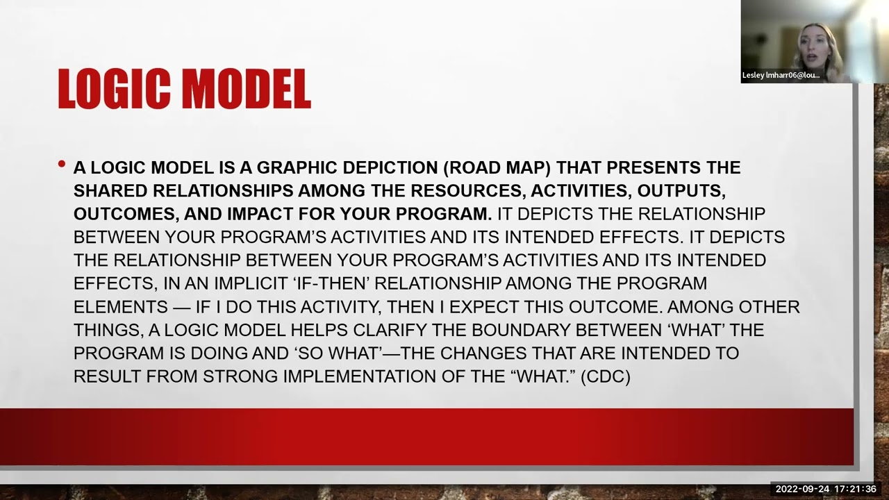 SW 668 Program Evaluation: Logic Models