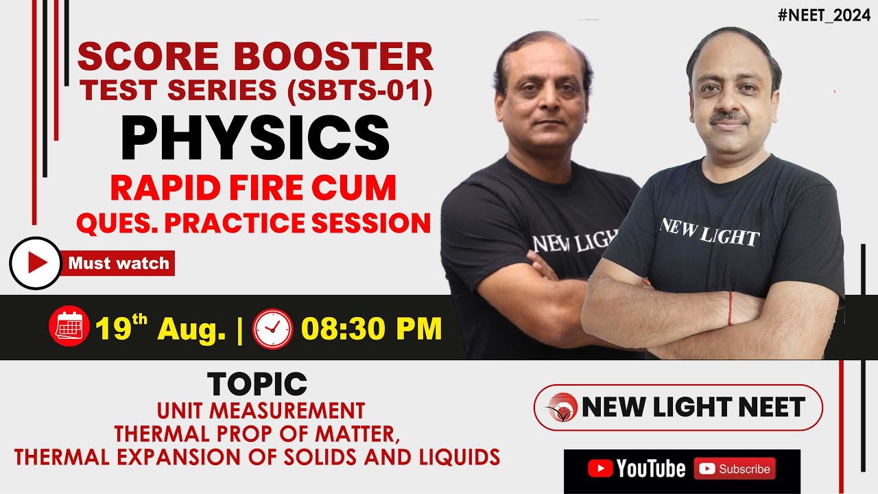 LIVE NEET 2024 | PHYSICS RAPID FIRE REVISION & QUES PRACTICE | SCORE ...