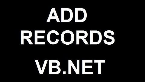Add Records using Visual Basic 2008 and MS Access
