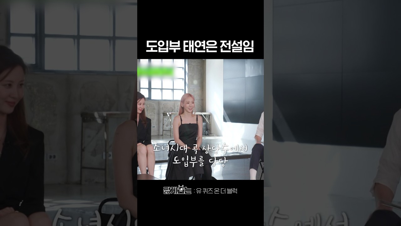 도입부 장인 하면 태연이지 #유퀴즈온더블럭