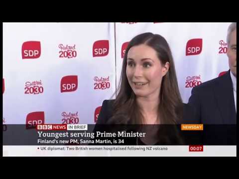 Sanna Martin becomes world's youngest leader (Finland) – BBC News – 10th December 2019