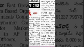 Today jobs in Visakhapatnam|| Vijayawada|| Guntur| East godavari ||West godavari||Srikakulam 04-8-21