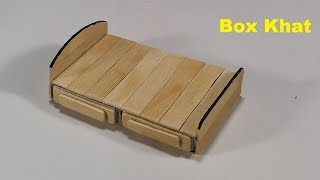 How to make Wooden Doll Box Bed using Popsicle Stick and Ice Cream Stick